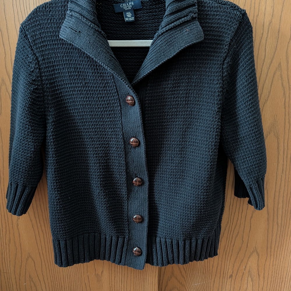 Chaps Navy Women's Kint Cardigan Sweater